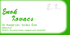 enok kovacs business card