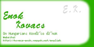 enok kovacs business card